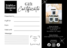 Load image into Gallery viewer, Gift Card - Light My Candle Co. Physical Gift Card