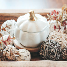 Load image into Gallery viewer, Ceramic Pumpkin Candle - White