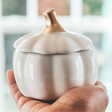 Load image into Gallery viewer, Ceramic Pumpkin Candle - White