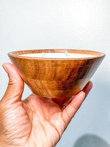 Wooden Bowl Candle